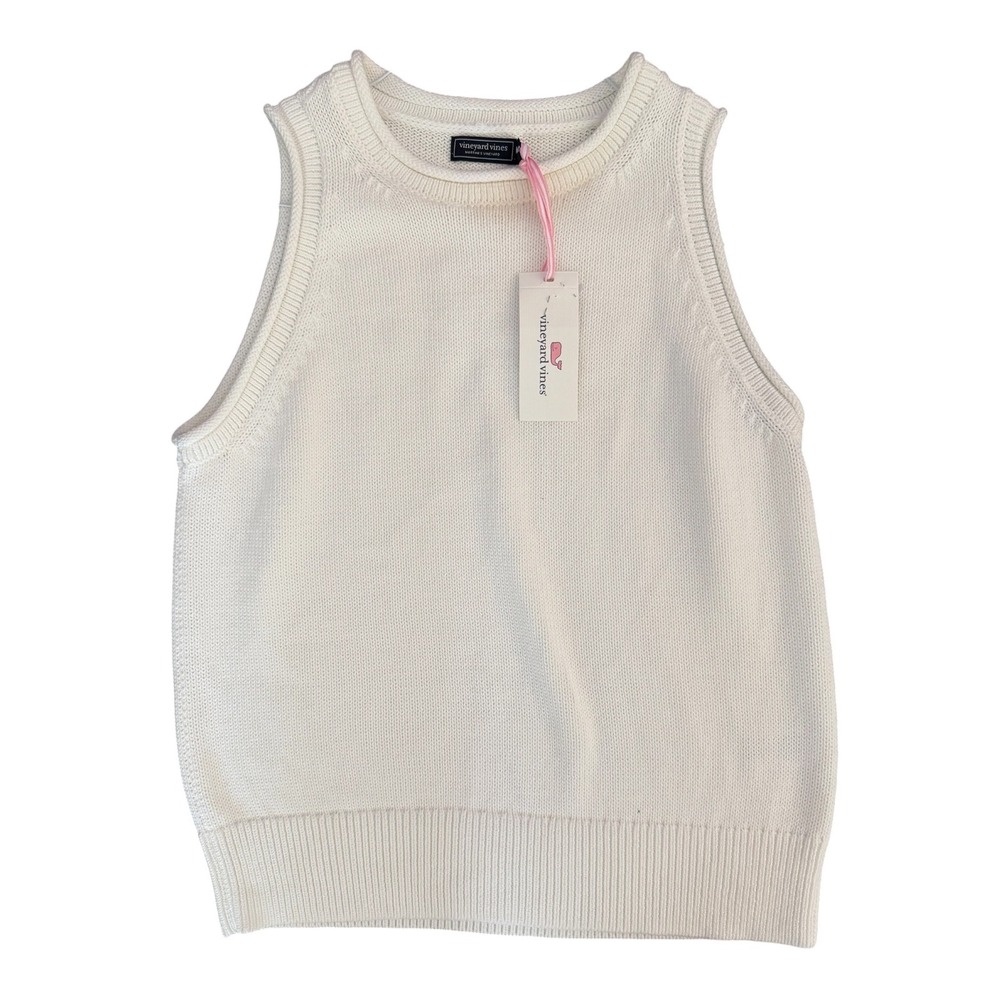 Vineyard Vines Women's White Sleeveless Tank Sweater - Sz Medium - NWT